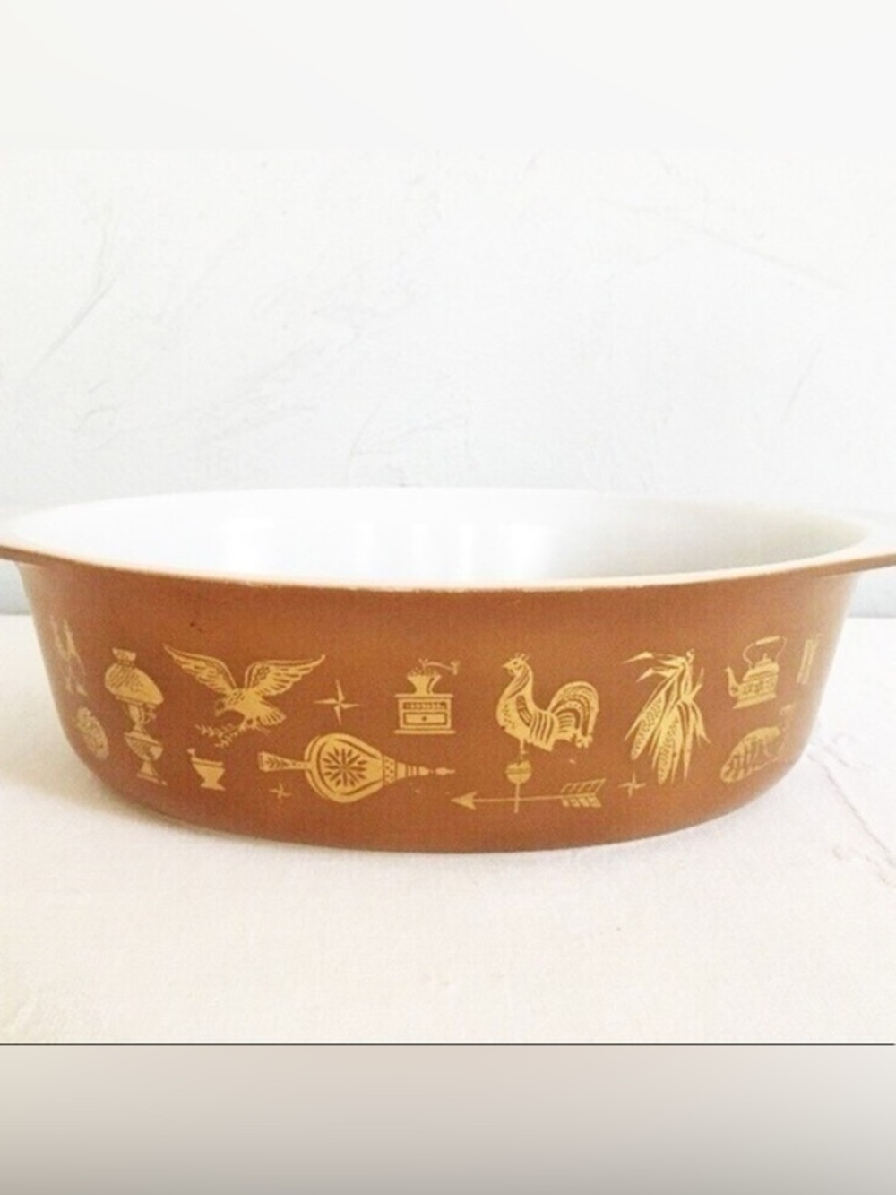 Pyrex Early American Oval 2 1/2 Quart Casserole Dish 045 Vintage MCM [No Lid] - Picture 2 of 16